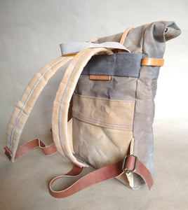 *Taupe* Shale 7L cotton canvas rucksack