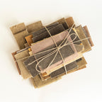 Fabric scraps - plant-dyed and waxed