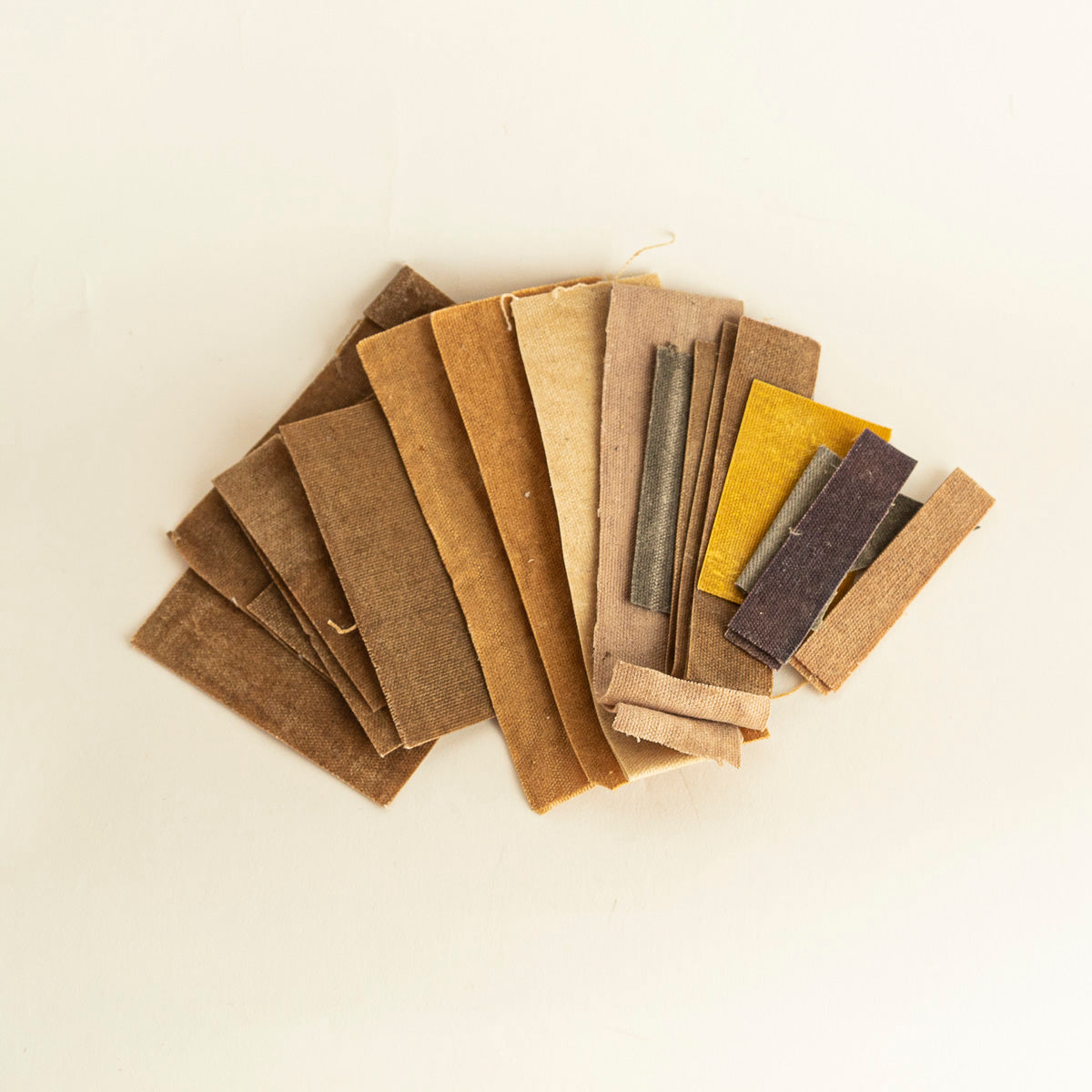 Fabric scraps - plant-dyed and waxed